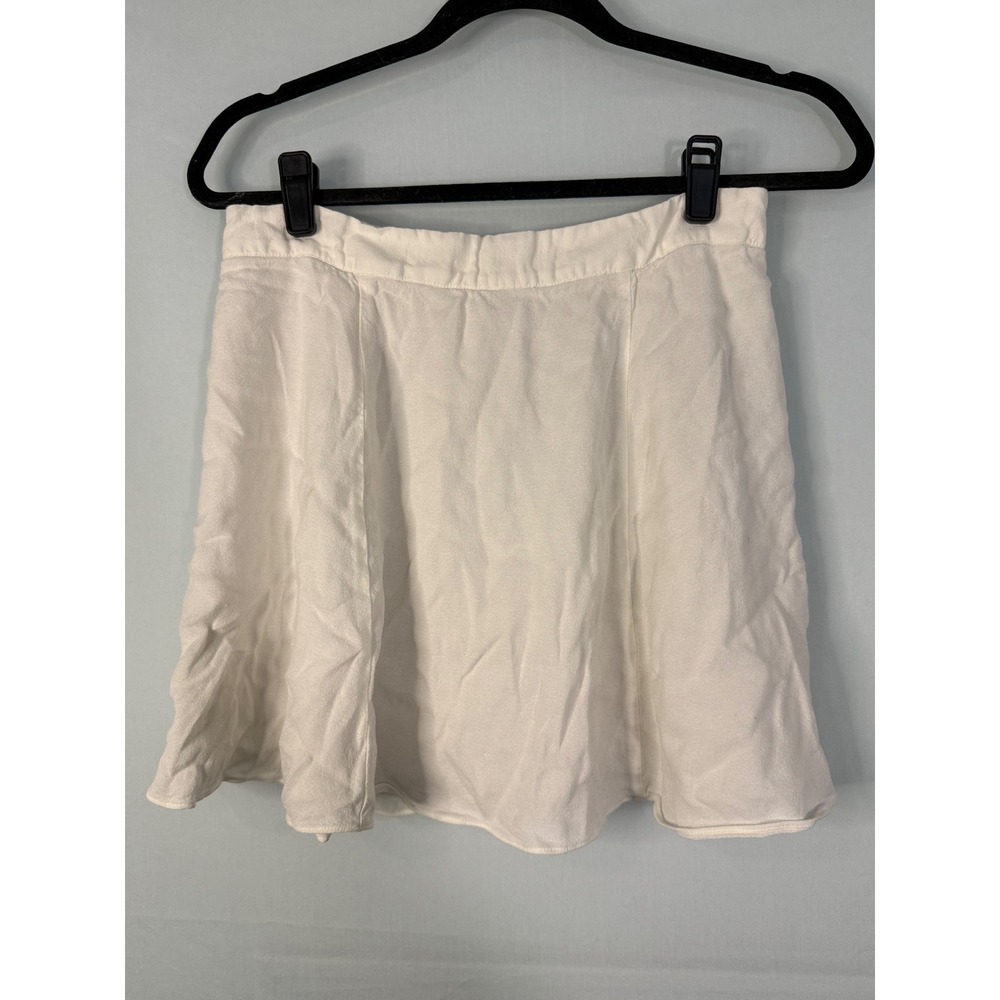 Sunday Best Mini Skirt 10 White Excellent‎ A-Line High Rise Viscose Zip Back